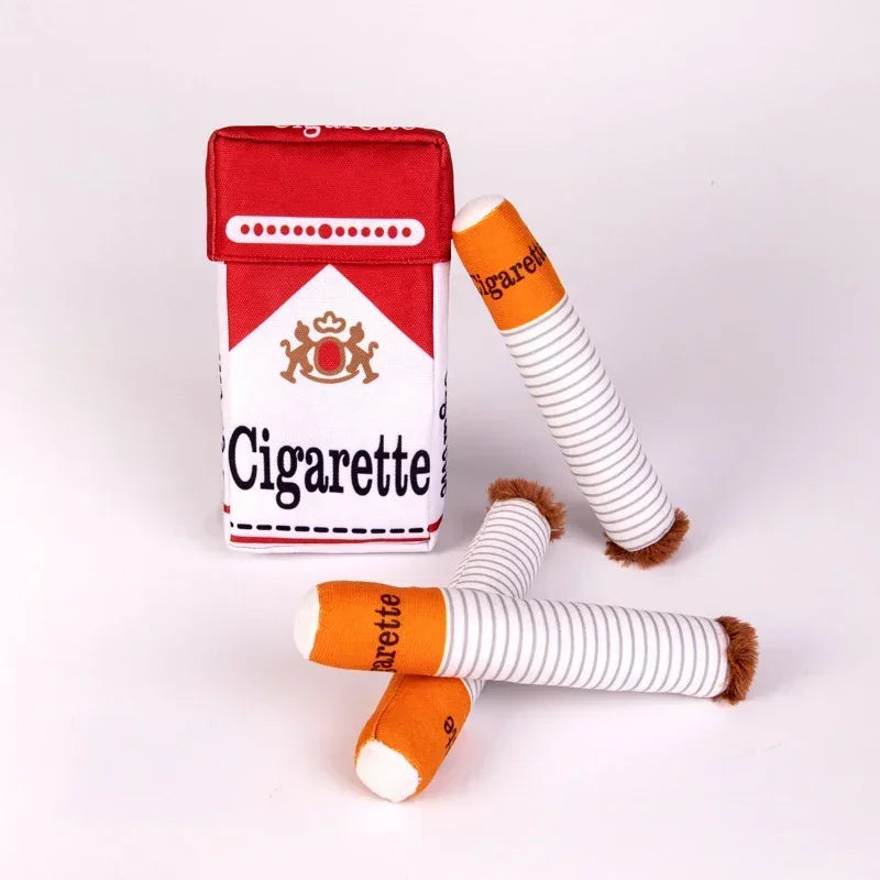 Cigarette Box Sound Making Dog Toy Simulation Cigarette Dolls Plush Chewing Anti-bite Cat Puppy Toy Pet Accessories Dog Products