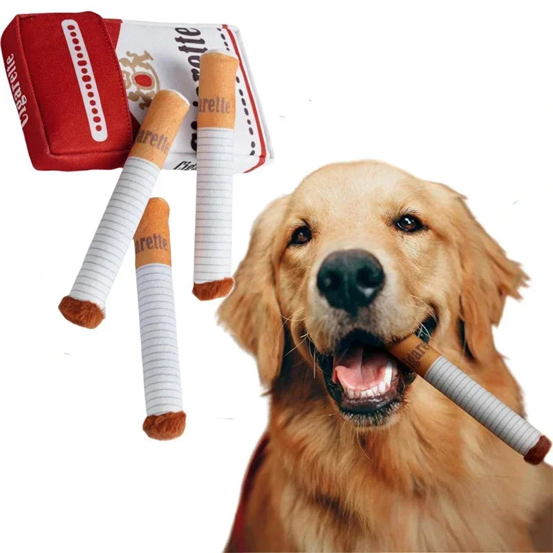 Cigarette Box Sound Making Dog Toy Simulation Cigarette Dolls Plush Chewing Anti-bite Cat Puppy Toy Pet Accessories Dog Products