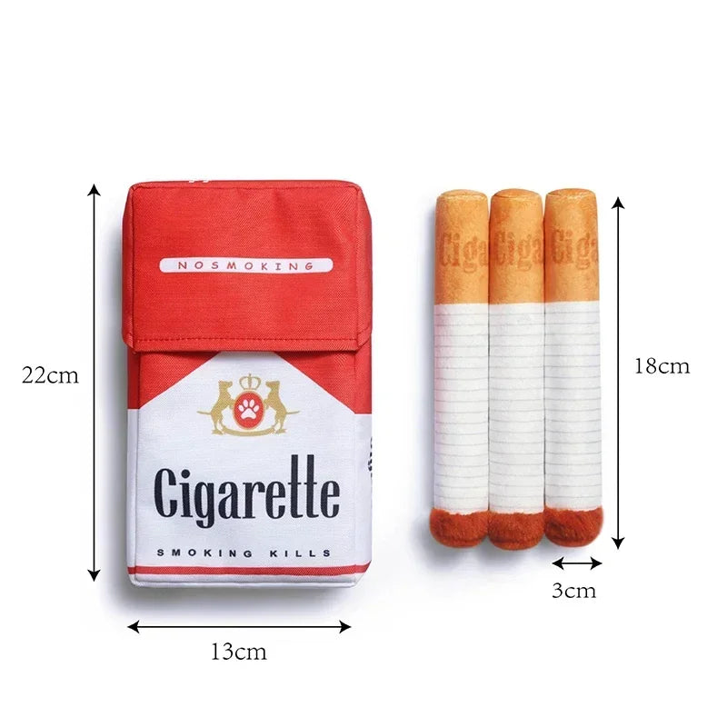 Cigarette Box Sound Making Dog Toy Simulation Cigarette Dolls Plush Chewing Anti-bite Cat Puppy Toy Pet Accessories Dog Products