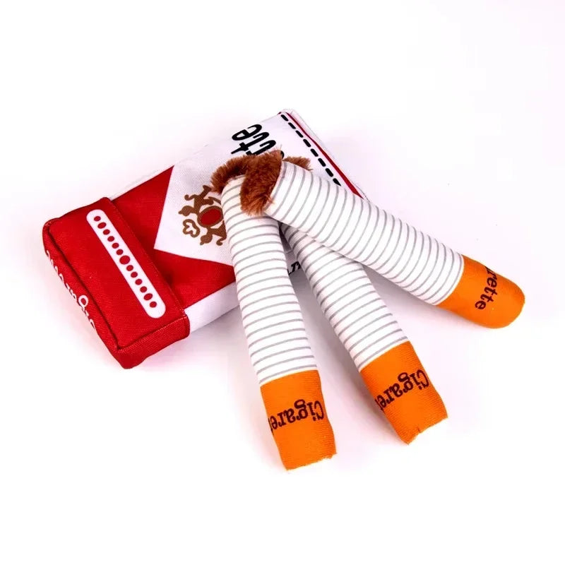 Cigarette Box Sound Making Dog Toy Simulation Cigarette Dolls Plush Chewing Anti-bite Cat Puppy Toy Pet Accessories Dog Products