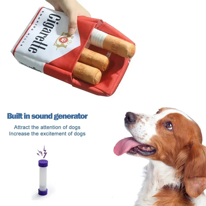 Cigarette Box Sound Making Dog Toy Simulation Cigarette Dolls Plush Chewing Anti-bite Cat Puppy Toy Pet Accessories Dog Products