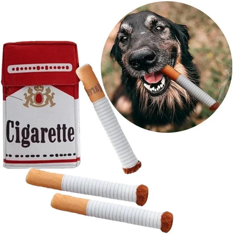 Cigarette Box Sound Making Dog Toy Simulation Cigarette Dolls Plush Chewing Anti-bite Cat Puppy Toy Pet Accessories Dog Products